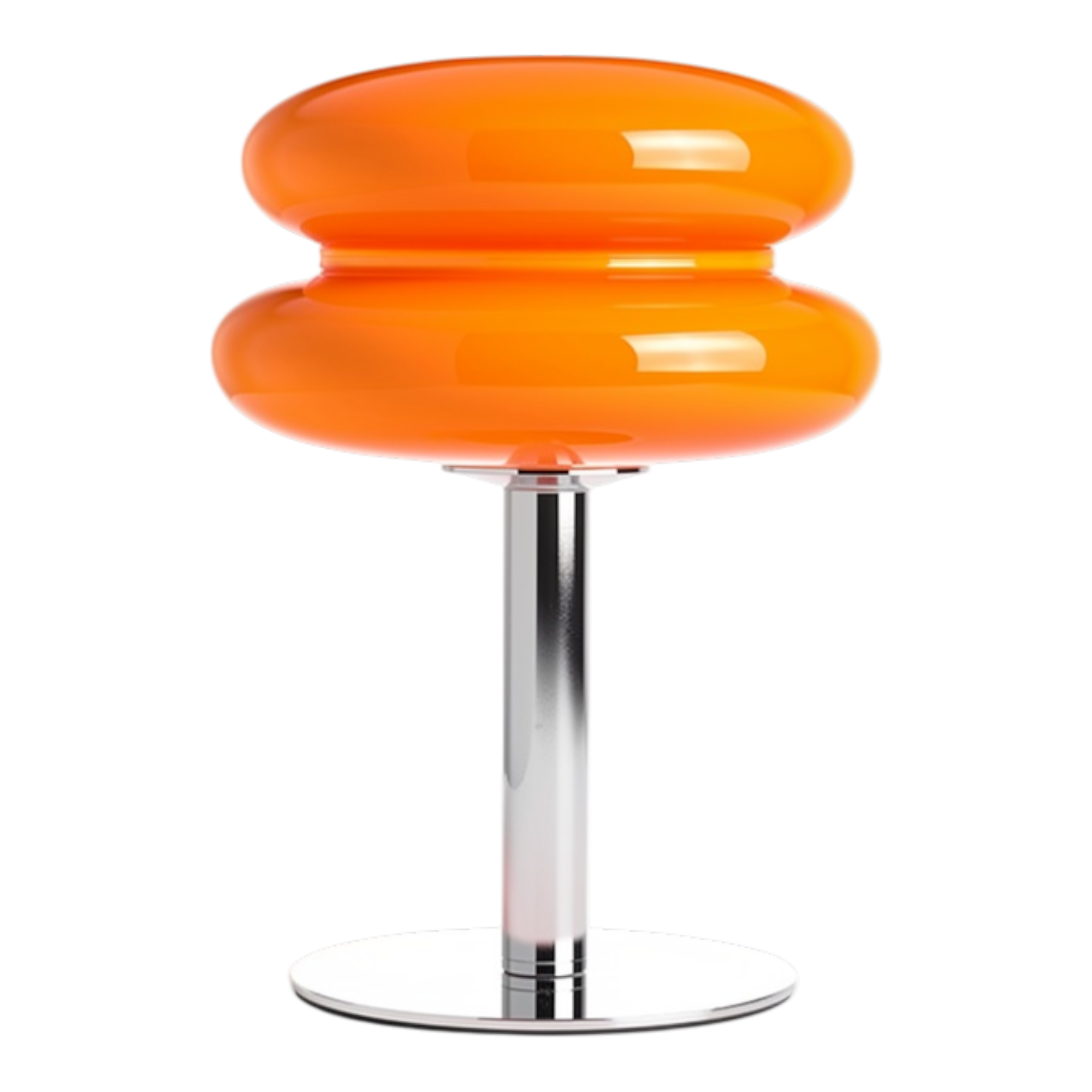Orange mushroom lamp — product shot